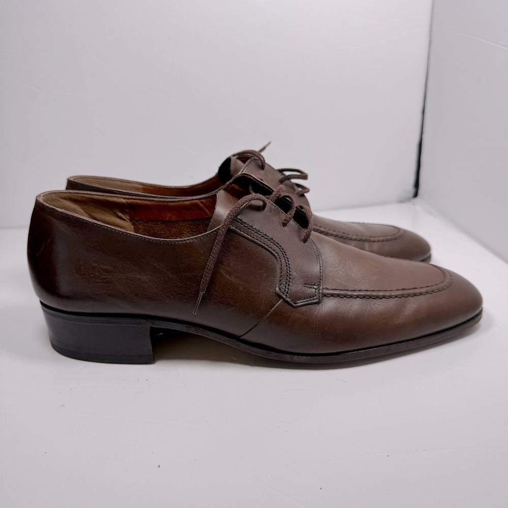 Bally Fantastic Brown Leather Derby Shoes Men’s 8.5 Made in France Retro Classic